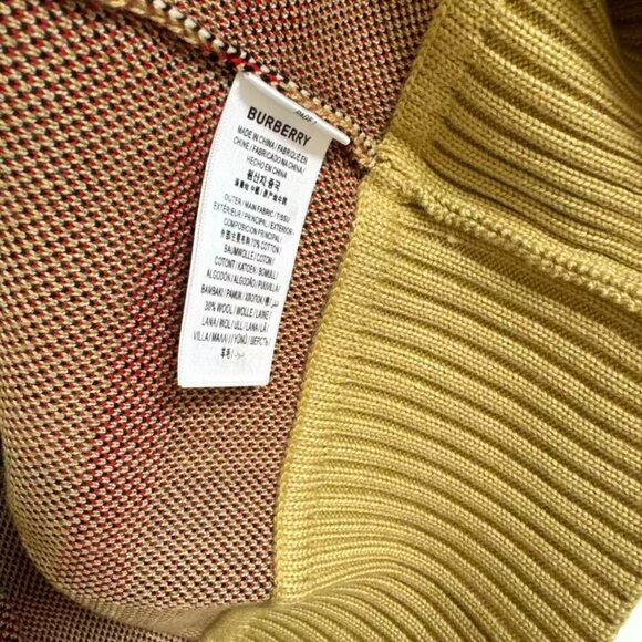 BURBERRY Check Wool Blend Cardigan - Picture 13 of 13